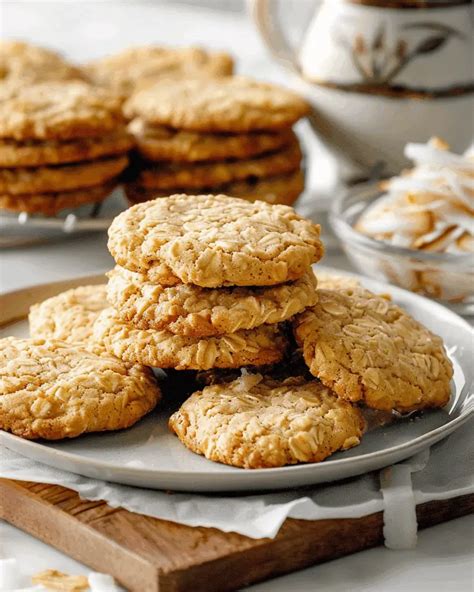 Photo of soft apple oat cookies with coconut flakes