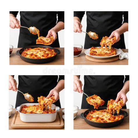 Infographic showing the layering process of gratin in a baking dish