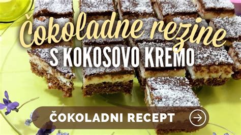 Infografika postopka priprave čokoladnih rezin s kokosovo kremo