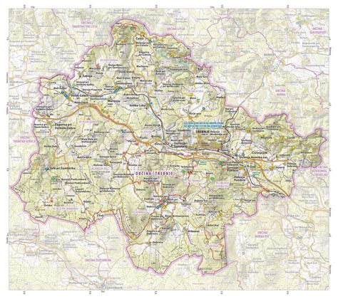 Zemljevid z označenimi znamenitostmi v Lokvi in okolici