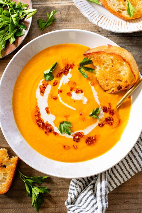 Photo of creamy roasted carrot and ginger soup