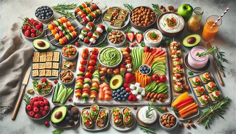 različni zdravi prigrizki na krožniku