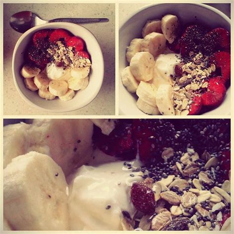 primer zdravega prigrizka: grški jogurt z jagodami in semeni