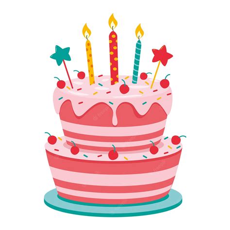 Ilustracija praznične torte s svečkami