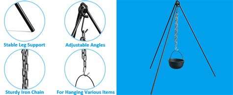 Infographic showing different types of outdoor cooking equipment: kettle, Dutch Oven, sač, tripod.