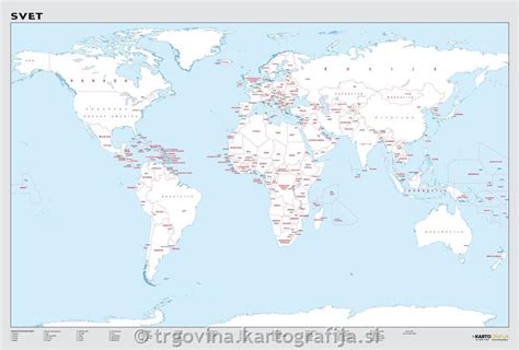 Karta sveta z označenimi regijami in njihovimi značilnimi omletami