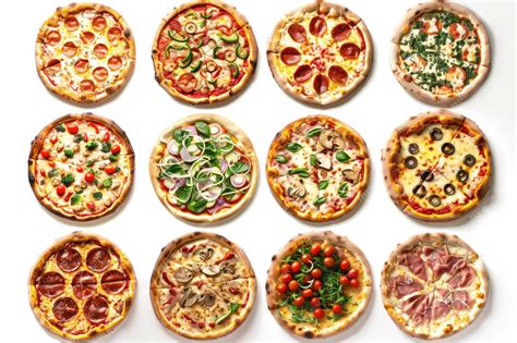Thematic photo of various pizzas
