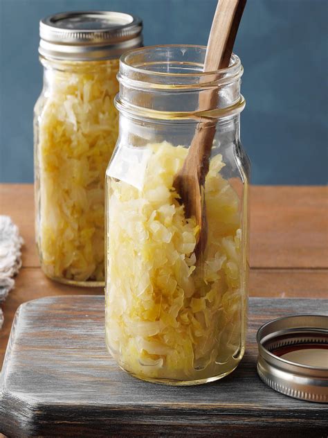 Photo of properly stored sauerkraut in jars