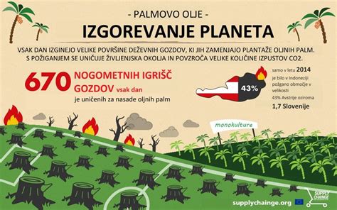 Shema: Prikaz vpliva pridobivanja palmovega olja na okolje (deforestacija)
