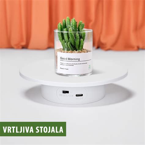 Infografika o različnih materialih za vrtljiva stojala