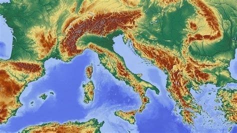 Zemljevid Krasa s prikazanimi klimatskimi vplivi burje in nadmorsko višino