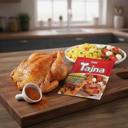 Priprava zelenjave in začimb za pečenega piščanca