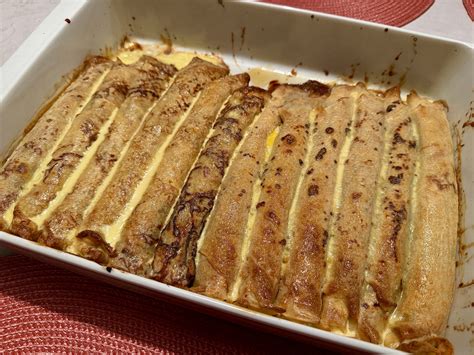 Gratinirane palačinke s skutnim nadevom in rjavo skorjico