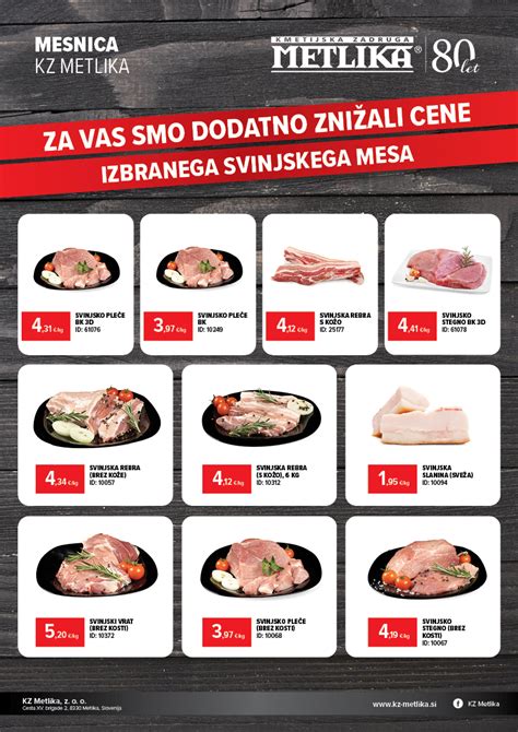Infografika o hranilnih vrednostih svinjskega mesa