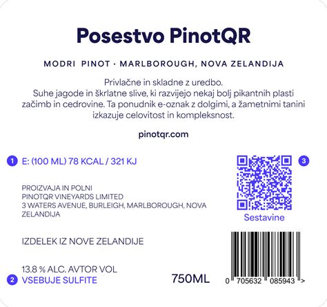 detajl etikete živila s podatki o sestavinah in hranilni vrednosti