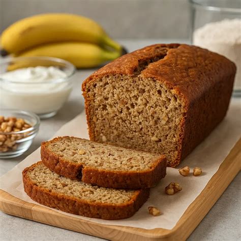 Tematska fotografija sveže pečenega bananinega kruha na rešetki