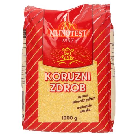 Prikaz koruznih zrn in procesa mletja v koruzni zdrob