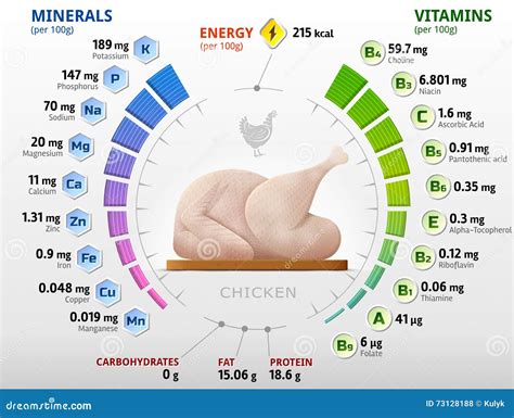 Infographics on nutritional values of chicken