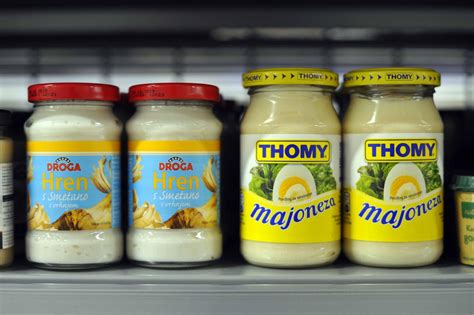 Slika različnih vrst majoneze in omak na osnovi majoneze.