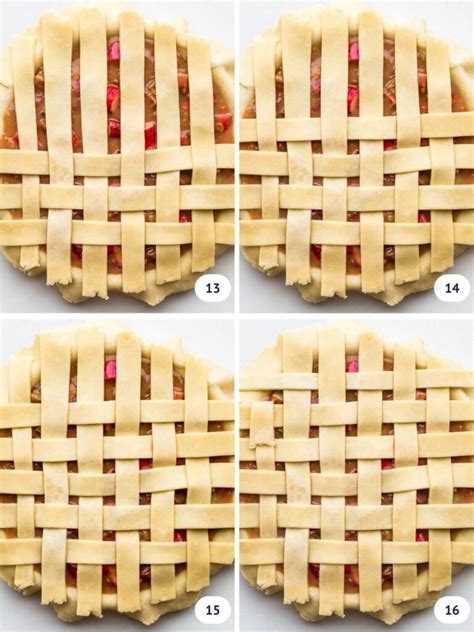 Diagram showing how to prepare pie crust and cut lattice strips