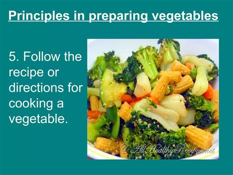 Infographic of vegetable preparation steps