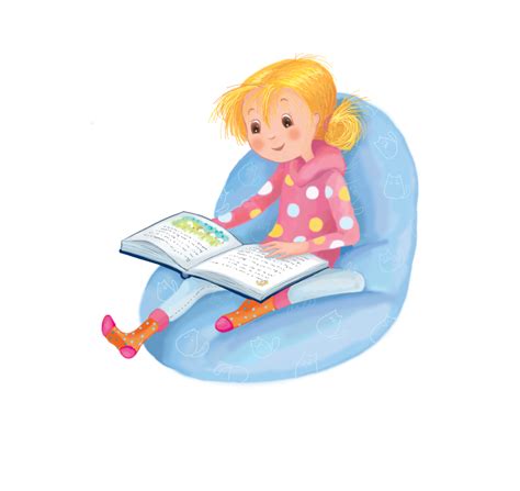 ilustracija otrok, ki bere knjigo ali poje pesmico