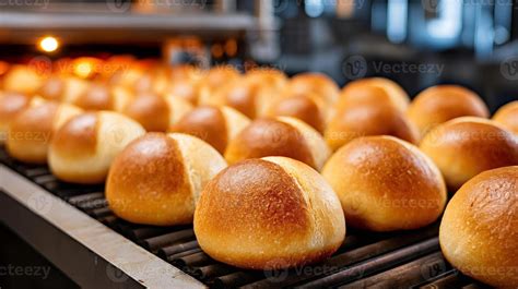 Thematic photo of fresh bread or rolls coming out of the oven