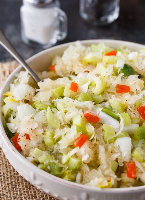Photo of a fresh sauerkraut and bean salad